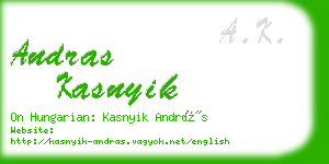 andras kasnyik business card